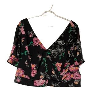 Torrid crop top floral summer boho cropped  blouse whimsigoth